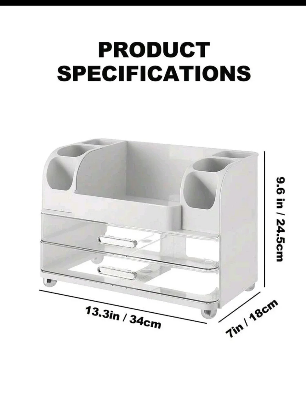 White Multi-Compartment Cosmetics Organizer